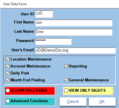 Diocese User Screen